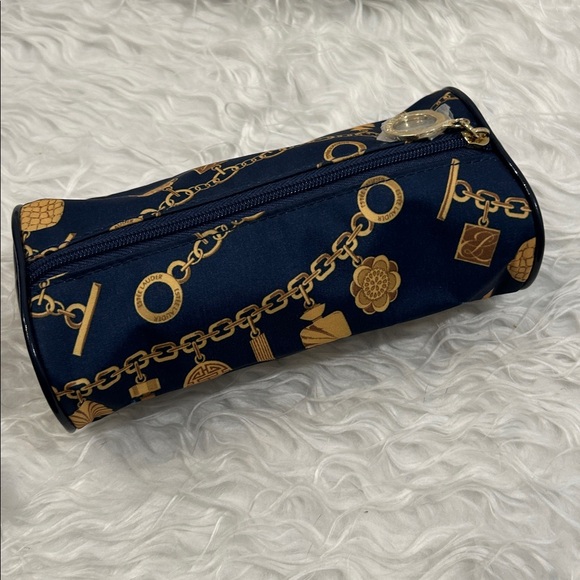 NWOT Estee Lauder Chain Cosmetic Bag navy Blue - Picture 3 of 7